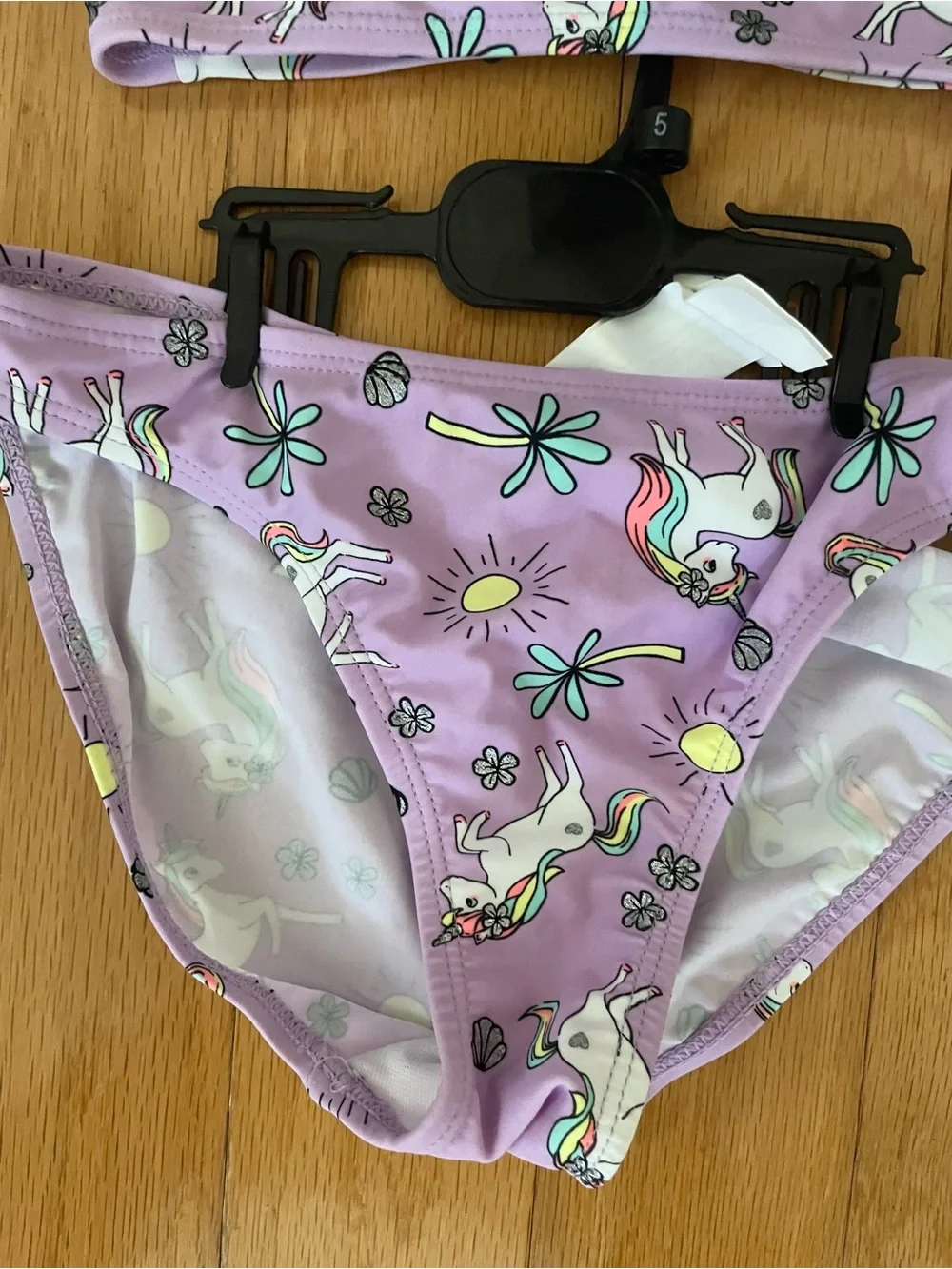 Girls Lavender Unicorn Two-Piece Swimsuit